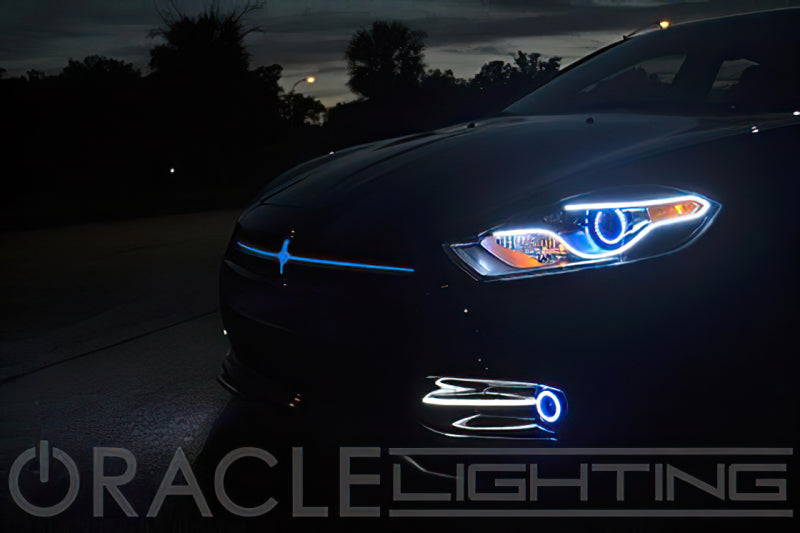 Oracle 13-16 Dodge Dart Surface Mount LED Projector Fog Light Halo Kit - Red