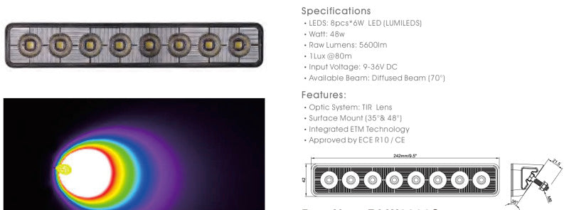 Oracle 9.5in 48W Angled LED Scene Light - 5,700K