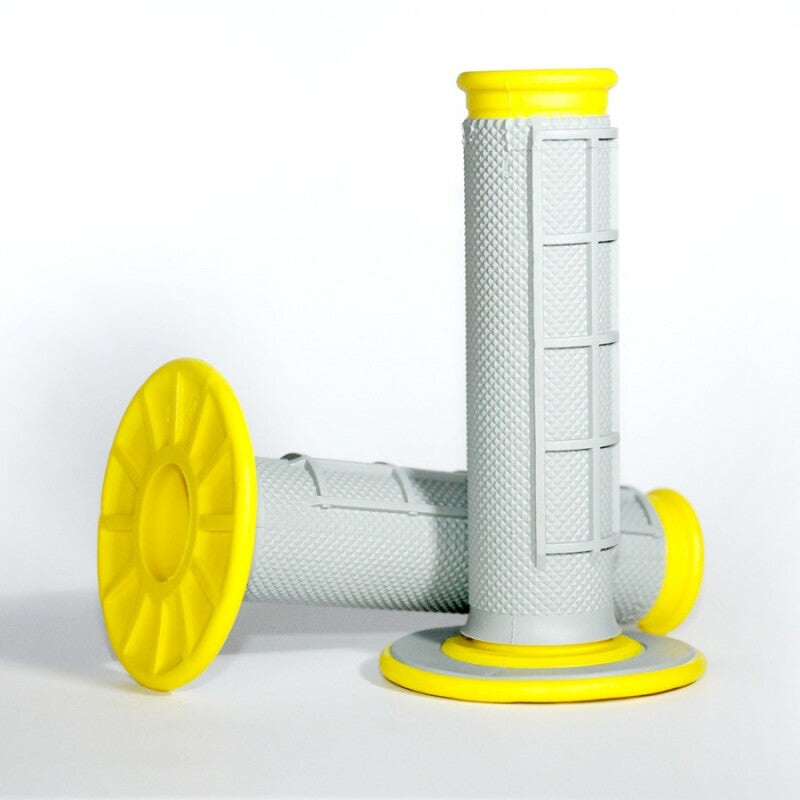 Renthal MX Dual Compound Grips 1/2 Waffle - Grey/ Yellow