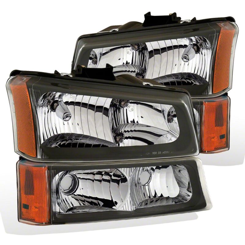Raxiom 03-06 Chevrolet Silverado 1500 Axial Series Euro Headlights- Black Housing- Clear Lens