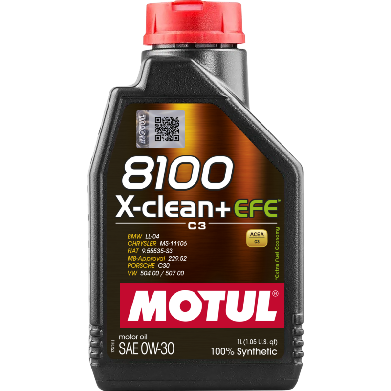 Motul 1L Synthetic Engine Oil 8100 X-Clean + EFE 0W30
