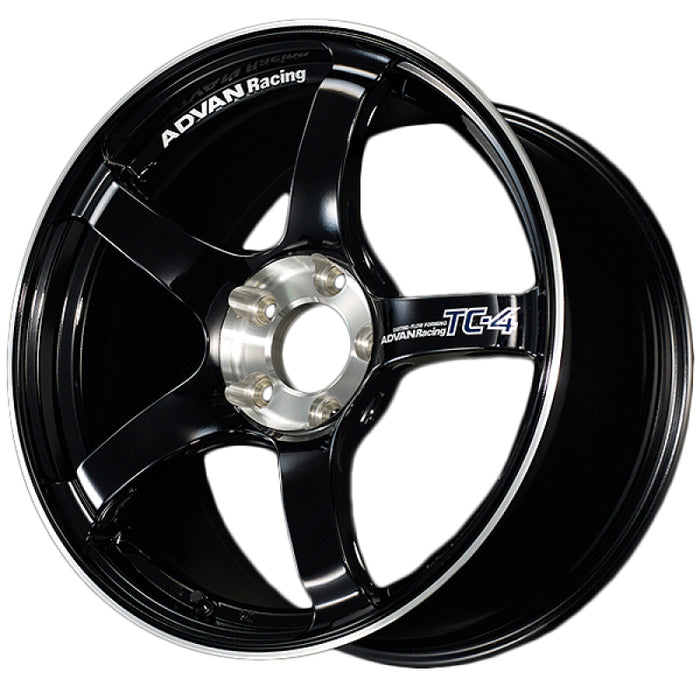 Advan TC4 18x10 +35 5x114.3 Racing Gloss Black and Diamond Cut Wheel