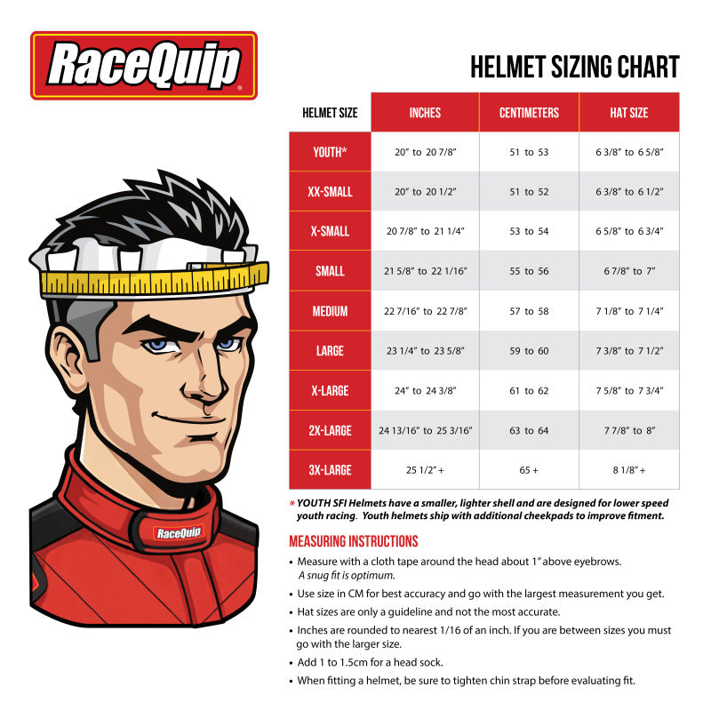 RaceQuip PRO25 SA2025 CORSA RED XSM HELMET