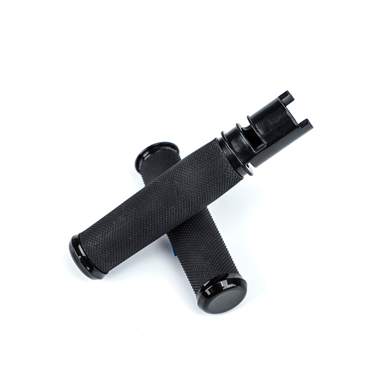 Bikers Choice Billet Aluminum Black Throttle-By-Wire Contour  Grips