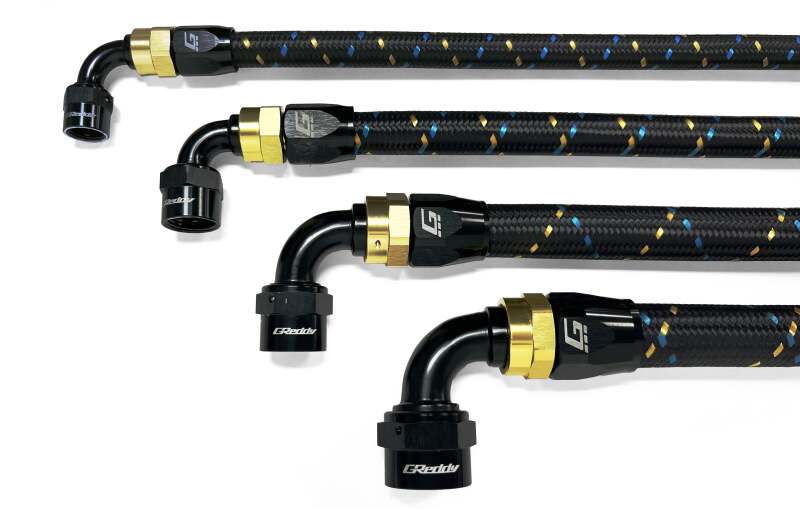 GReddy AN06 60 DEGREE HOSE END SWIVEL BLACK/GOLD ANODIZED