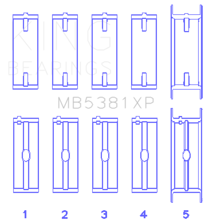 King Engine Bearings Holden 253/308CI 5.0L/5.7L (Size .020) Main Bearing Set