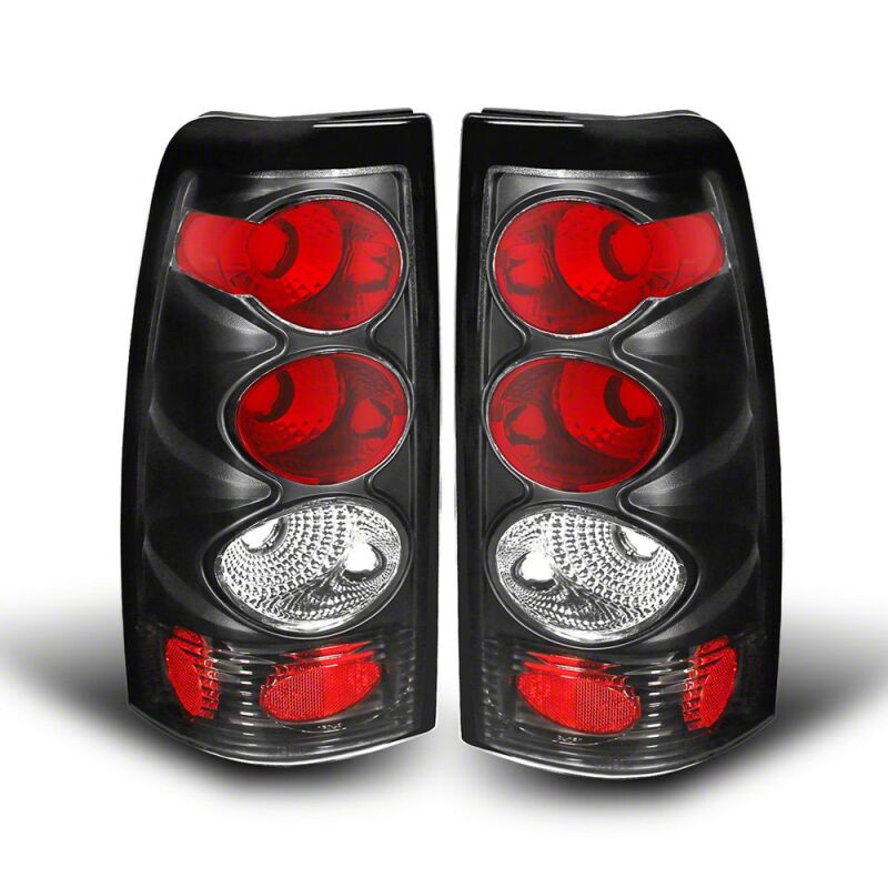 Raxiom 99-02 Chevrolet Silverado 1500 Fleetside Axial Series Tail Lights- Black- Smoked Lens