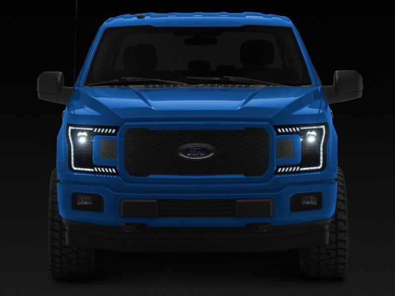 Raxiom 18-20 Ford F-150 LED Halo Surround Headlights with White DRL- Black Housing- Clear Lens