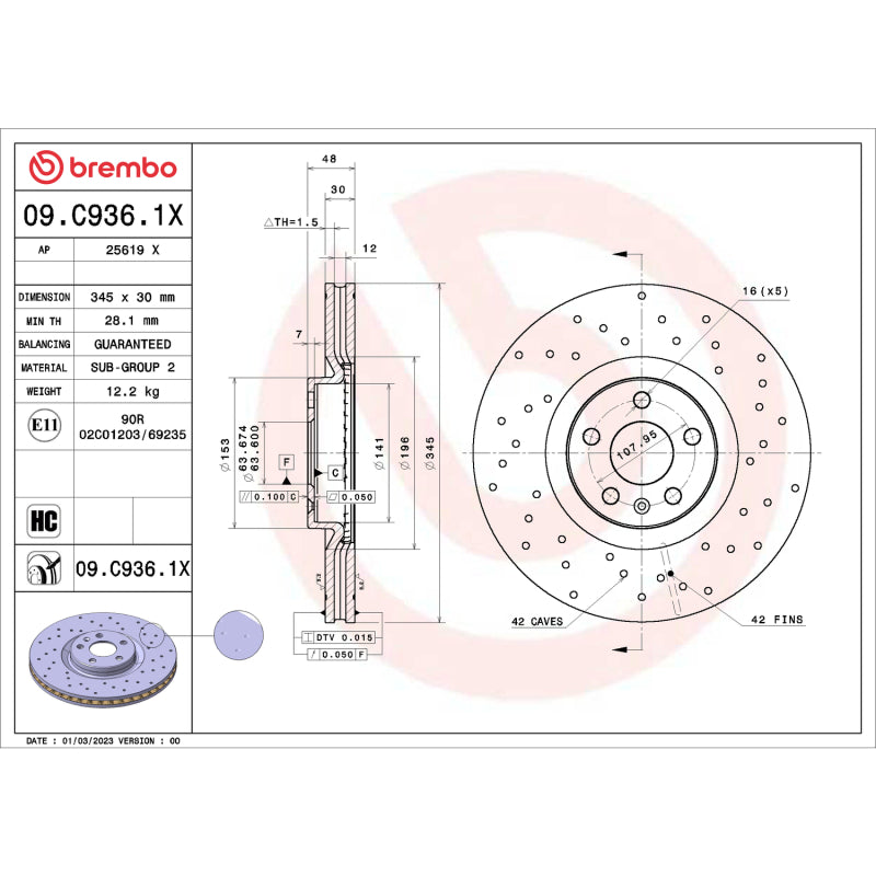 Brembo OE Ceramic Disc Brake Kit
