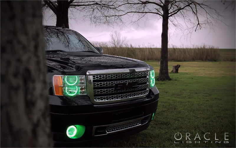 Oracle 08-13 GMC Sierra LED Round Ring Headlight Halo Kit - Blue