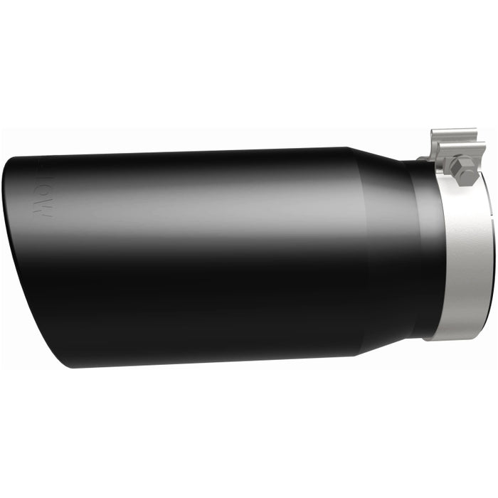 MagnaFlow Tip Stainless Black Coated Single Wall Round Single Outlet 6in Dia 5in Inlet 13in L