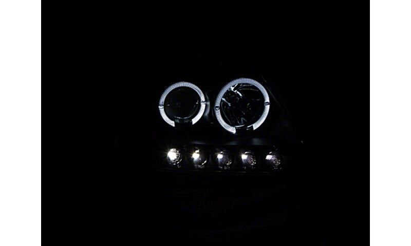 Raxiom 97-03 Ford F-150 LED Halo Projector Headlights- Black Housing- Clear Lens
