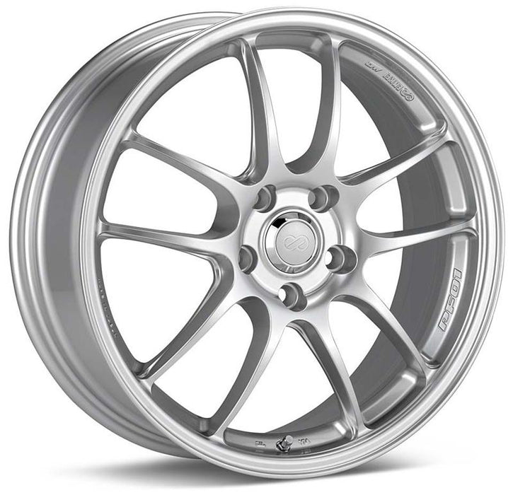 Enkei PF01 18x8 5x114.3 45mm offset Silver Wheel 08-10 Subaru STI/06-10 Civic Si