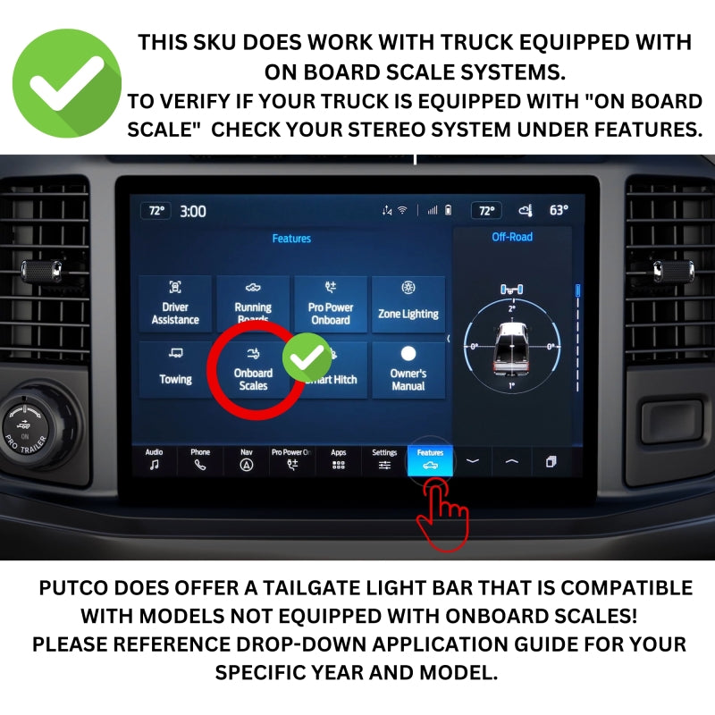Putco 21-23 Ford F150 (Only w/OE LED Taillights & OBS) 60in Blade Tailgate Light Bar Red/Amber/White