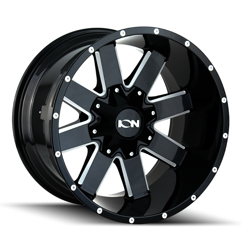 ION 141 20x12 / 8x165.1 BP / -44mm Offset / 130.8mm Hub Gloss Black Milled Wheel
