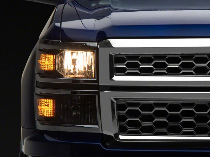 Raxiom 14-15 Chevrolet Silverado 1500 OE Style Headlights/ Chrome Trim- Black - Clear Lens