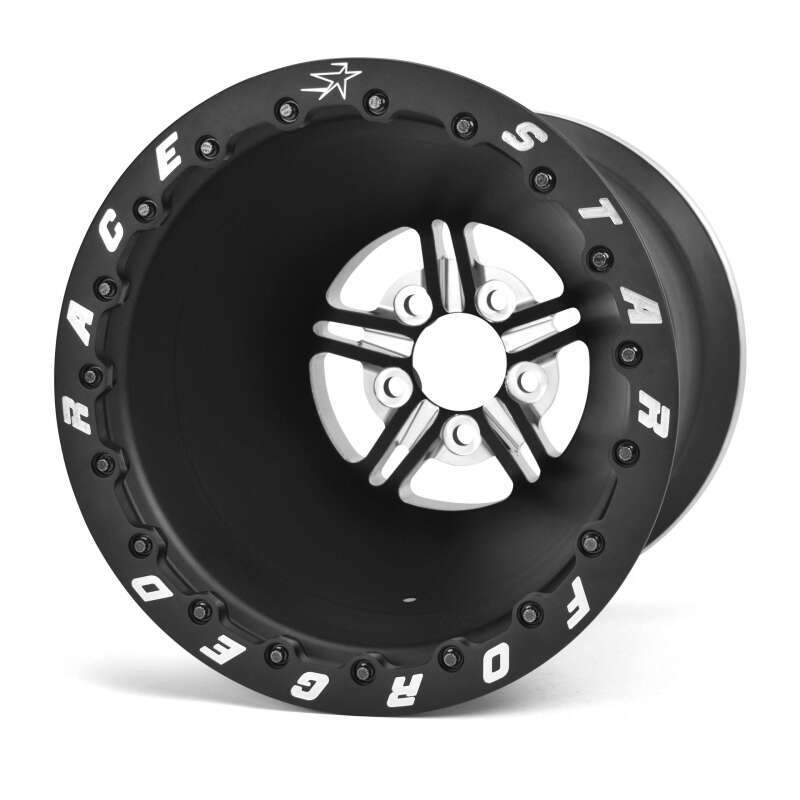 Race Star 63 Pro Forged DBL Sportsman 15x12 5.00BC 0BS Black Anodized/Machined Wheel