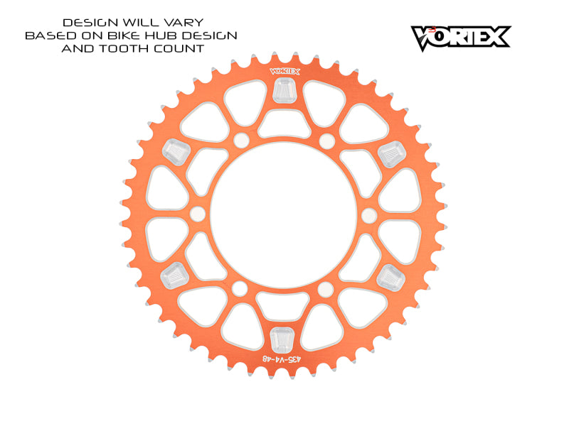 Vortex Racing V4 49 Tooth 530 Rear Sprocket - Orange