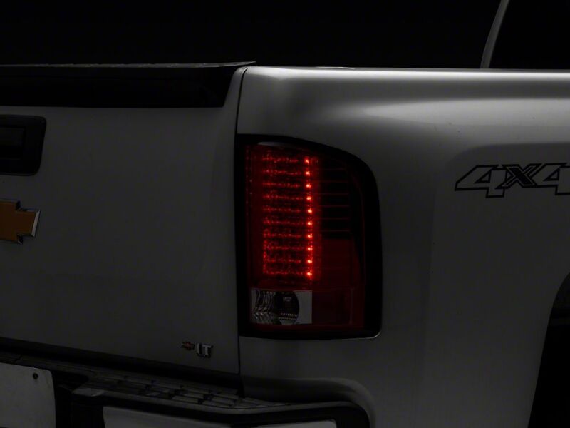 Raxiom 07-13 Chevrolet Silverado 1500 LED Tail Lights- Chrome Housing- Red/Clear Lens