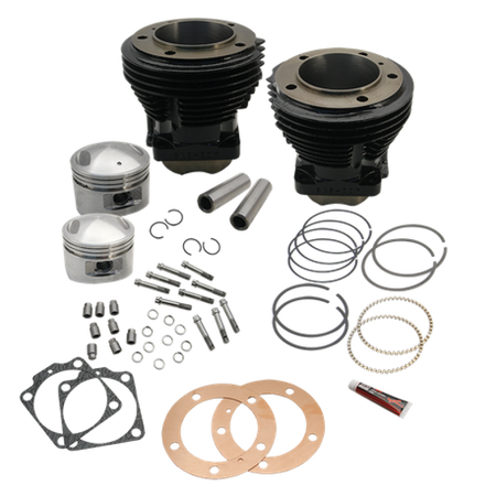 S&S Cycle 2017+ M8 Incl VVT OC 4.250in Bore 550G Cam Power Pack w/ Blk Pushrod Tubes Blk no HL