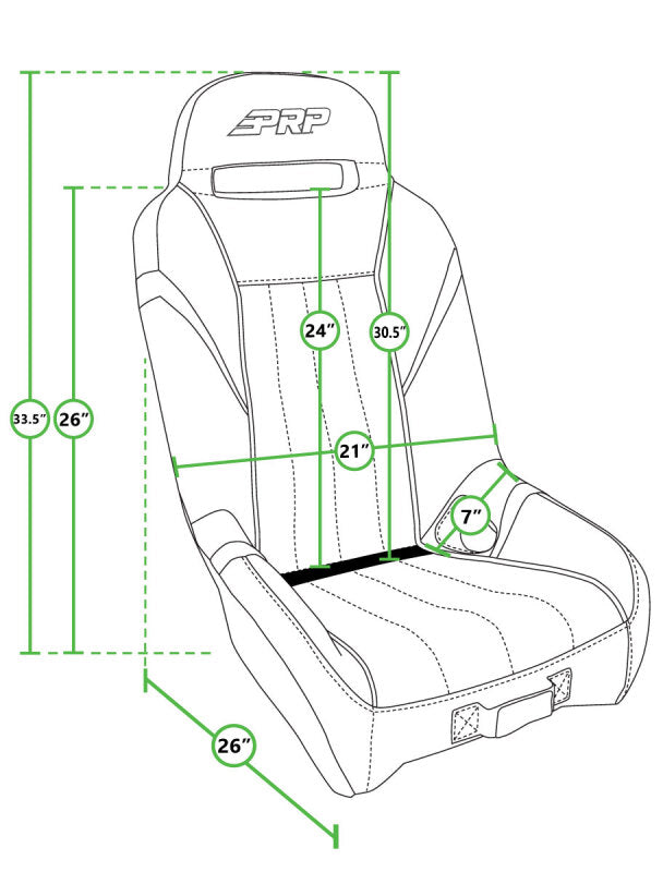 PRP Polaris RZR 570, 800, 900 GT/S.E. Suspension Seats Kit (Pair) - Black