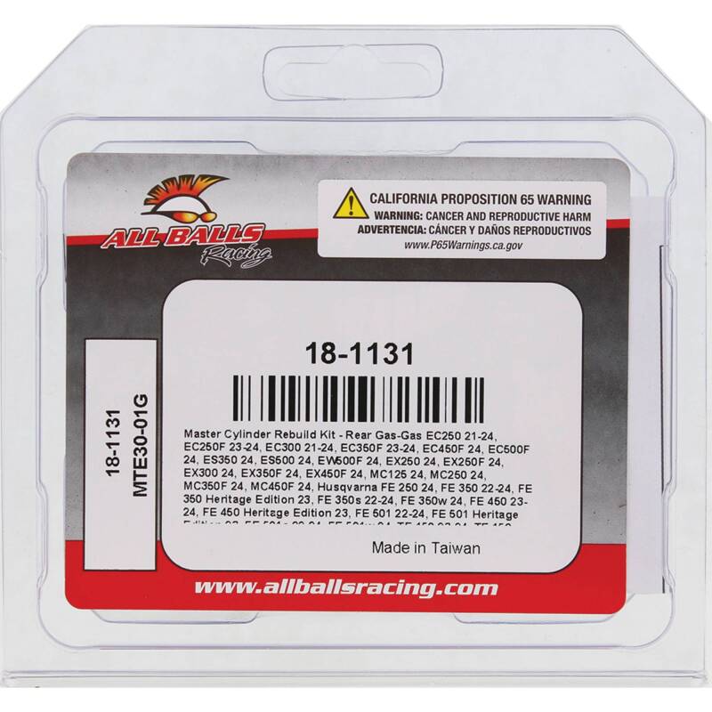 All Balls Racing 21-24 Gas-Gas EC250/EC300/2024 EC450F Master Cylinder Rebuild Kit - Rear