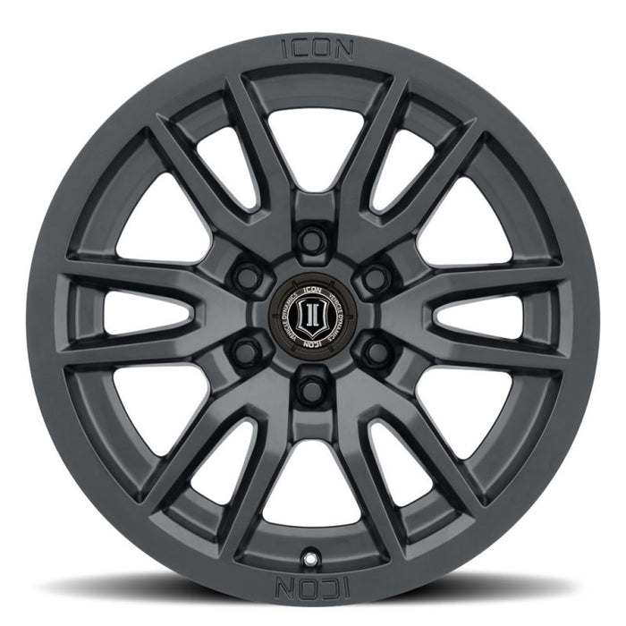 ICON Vector 6 17x8.5 6x5.5 25mm Offset 5.75in BS 95.1mm Bore Satin Black Wheel