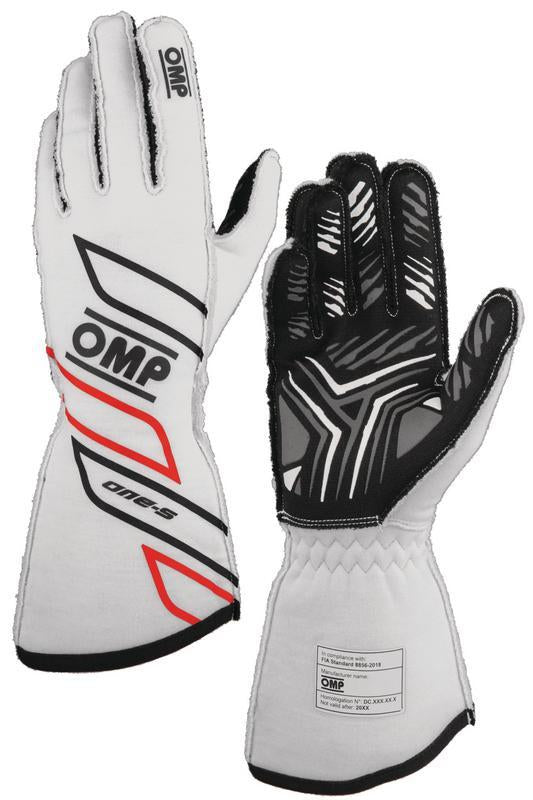 OMP ONE-S GLOVES my2025 FIA 8856-2018 WHITE SZ XXL