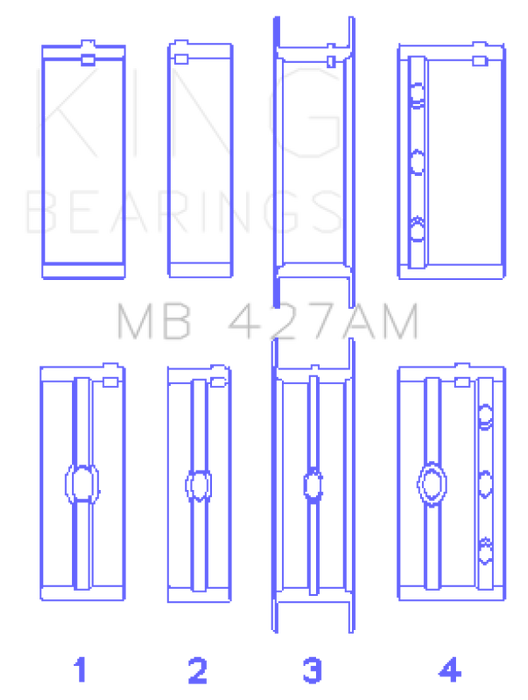 King Engine Bearings Chevrolet 173 V6 (Size +0.50mm) Main Bearing Set