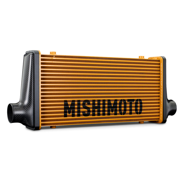 Mishimoto Universal Carbon Fiber Intercooler - Gloss Tanks - 450mm Gold Core - C-Flow - DG V-Band