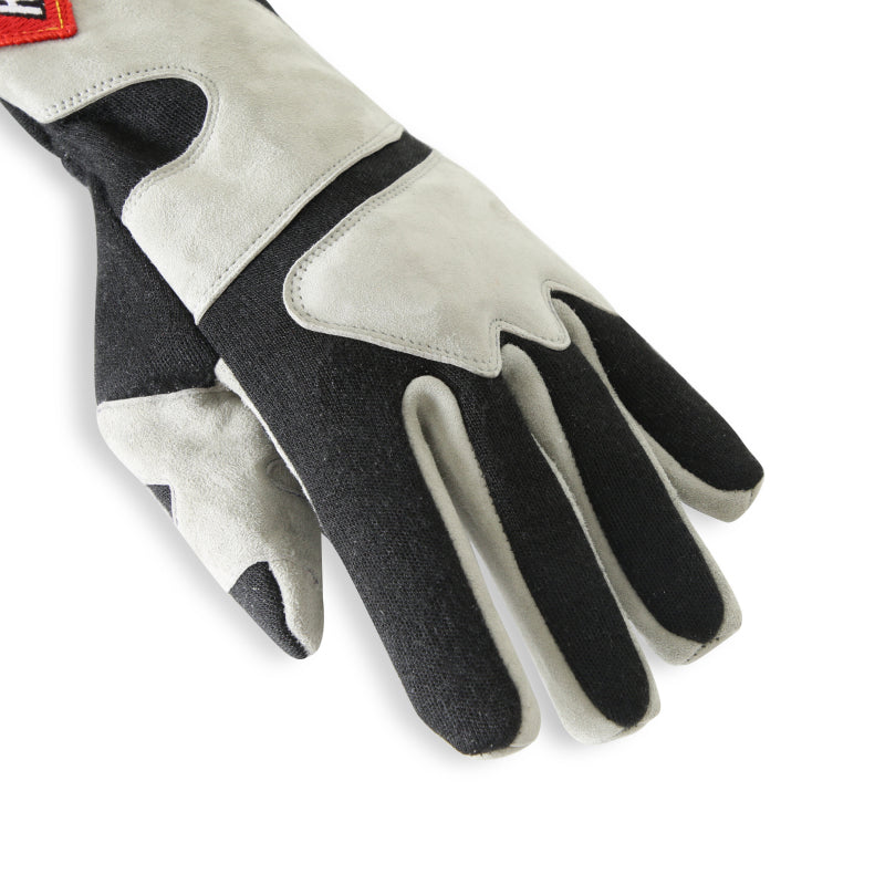 RaceQuip SFI-5 Gray/Black Medium Long Angle Cut Glove