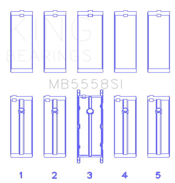 King Engine Bearings Ford R6A/114Ci 1.9L/121Ci 2.0L (Size +0.75mm) Main Bearing Set