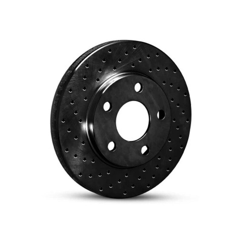 R1 79-81 Toyota Celica Front Left Drilled Black Brake Rotor