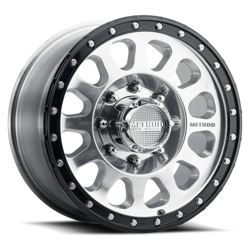 Method MR315 17x8.5 +25mm Offset 8x6.5 130.81mm CB Polished Wheel - Gloss Black Lip