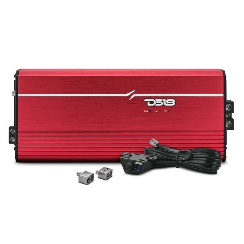 DS18 1-Channel Class D Full-Range Monoblock 8000 Watts RMS at1 ohm DPIV1/0 Terminals Included Red