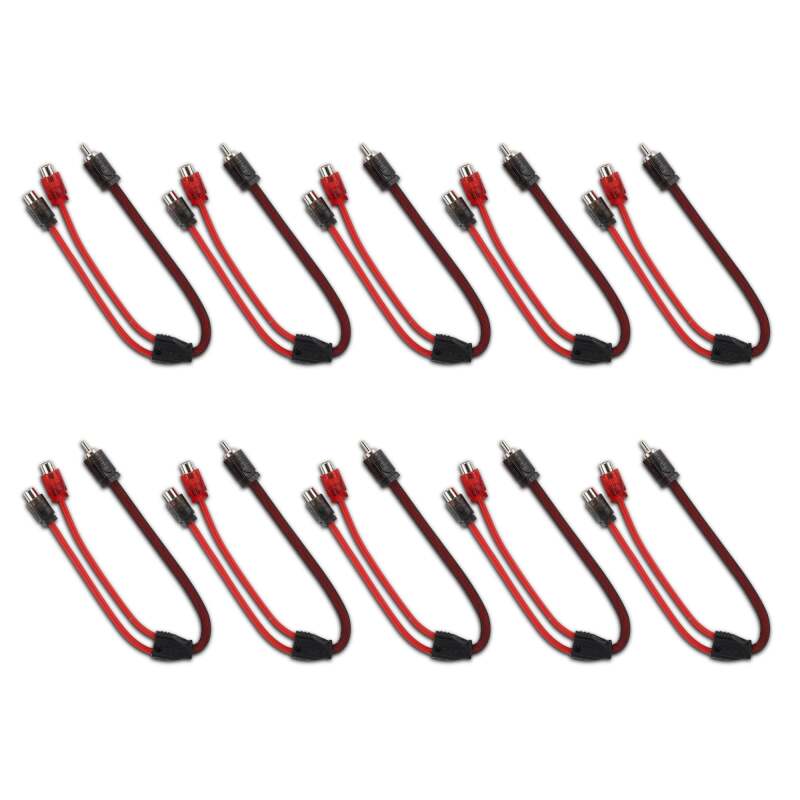 DS18 Level 2 RCA Y Connector 1 Male to 2 Female 10 x Pack