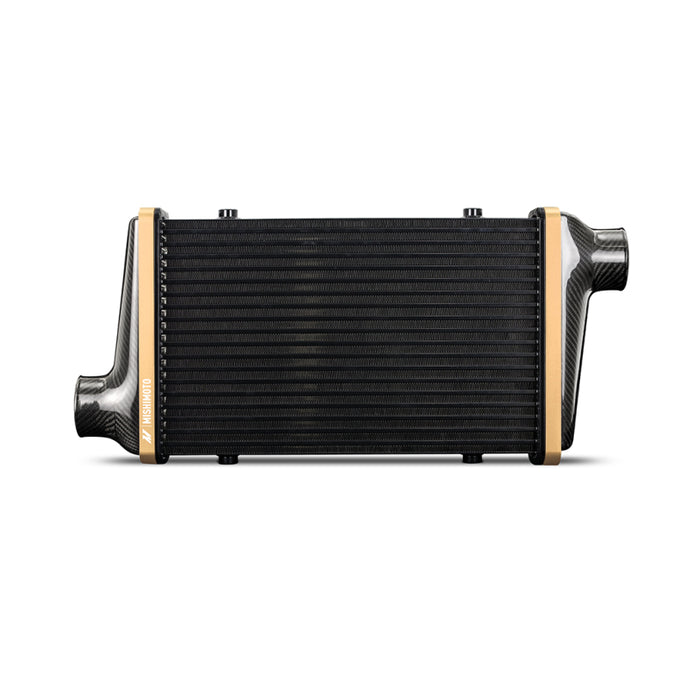 Mishimoto Universal Carbon Fiber Intercooler - Gloss Tanks - 600mm Gold Core - S-Flow - P V-Band