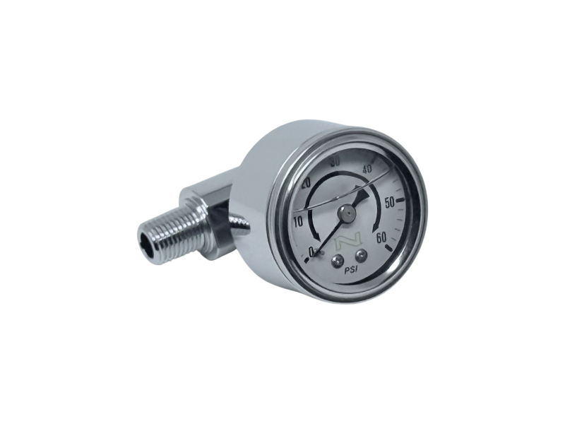 NAMZ HD Twin Cam/M8 NOS Chrome Oil Pressure Gauge Kt Wht Face/Liquid Filled/Billet Alum Cup/Chrome