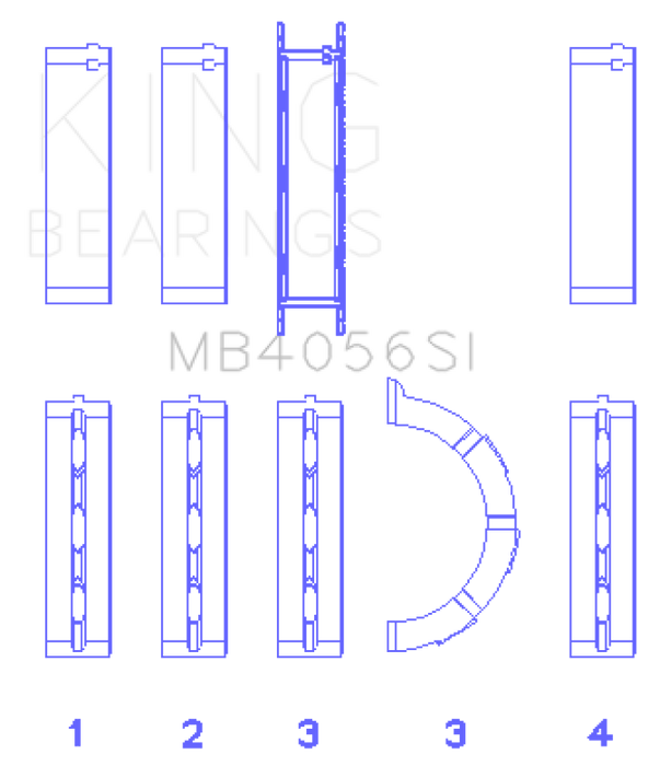 King Engine Bearings Ford 155 (Size +1.0mm) Main Bearing Set
