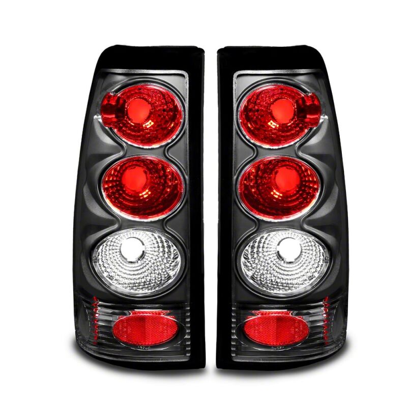 Raxiom 99-02 Chevrolet Silverado 1500 Fleetside Axial Series Tail Lights- Black - Red/Clear Lens