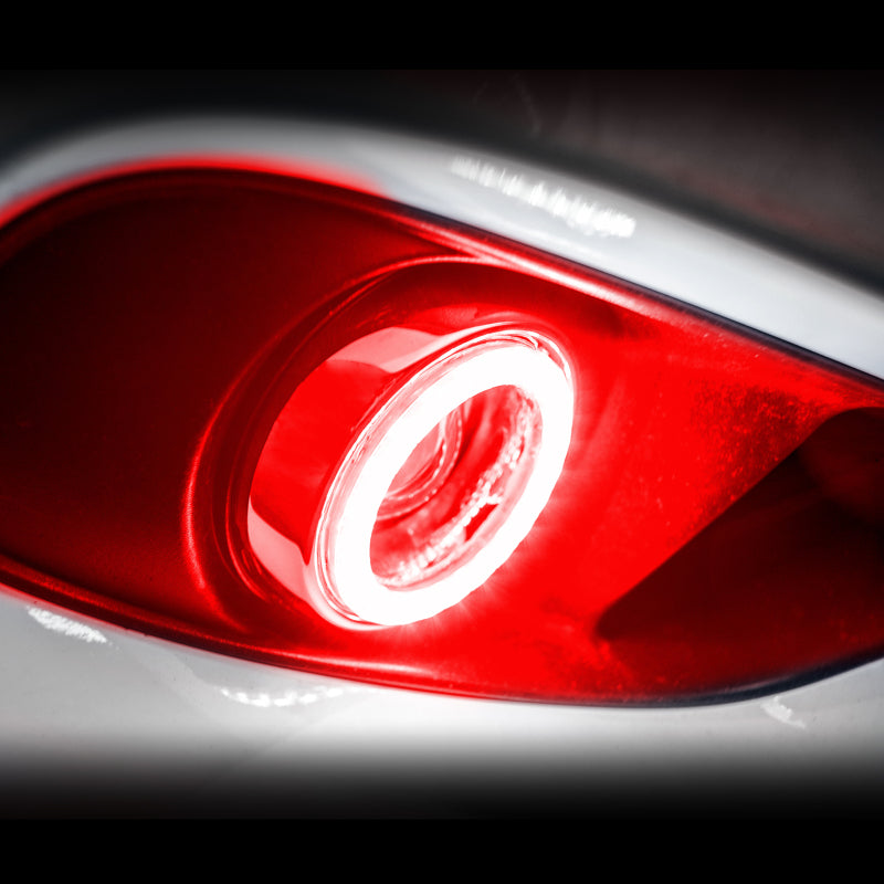 Oracle 15-17 Ford Mustang Surface Mount LED Projector Fog Light Halo Kit - Red