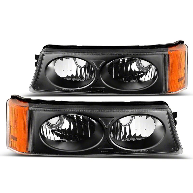 Raxiom 03-06 Chevrolet Silverado 1500 Axial Series Crystal Turn Signal and Parking Lights- Black