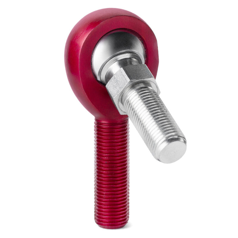 QA1 A Series Endura Rod End - Male/Right Hand - .375in Bore x 3/8-24 w/Stud - Red Aluminum