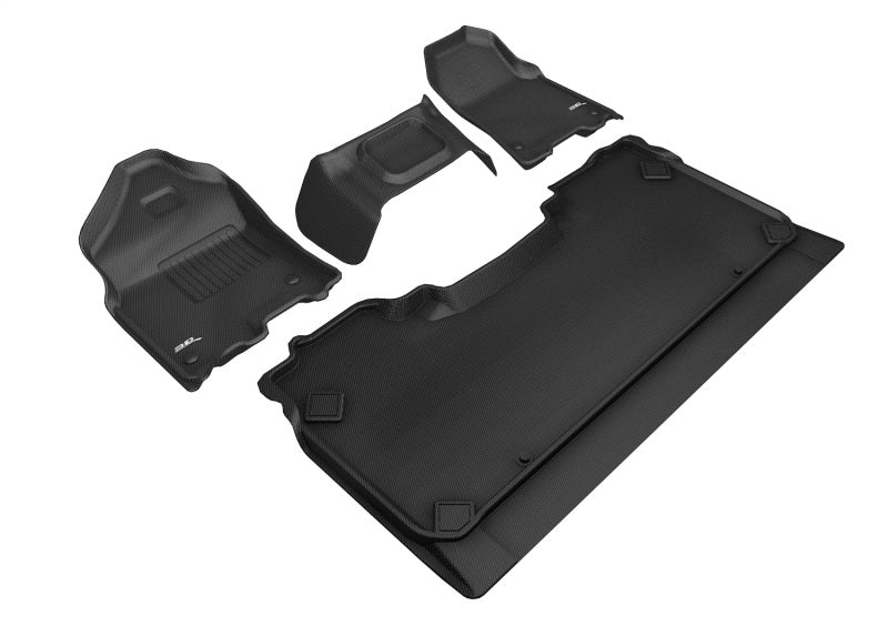 3D MAXpider 19-24 Dodge Ram 1500 Crew Cab W/ Bench Front Row Kagu Black Full Set (R1 3 PCS DESIGN)