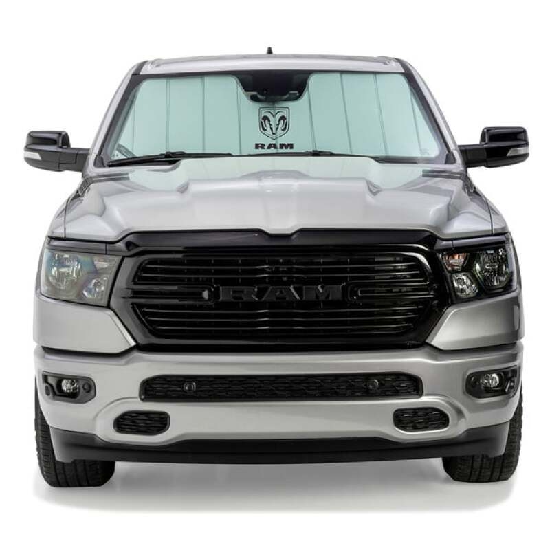 Covercraft 19-24 PU Ram 2500/3500 5W RVM Sensor UVS100 Custom Sunscreen with Ram Vertical logo
