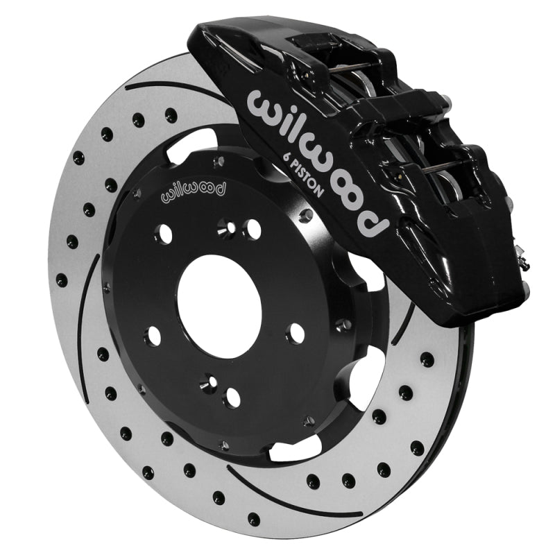 Wilwood Dynapro 6 Front Hub Kit 12.19in SRP Drilled 04-05 Honda Civic SI/ 02-06 Acura RSX