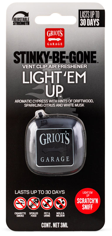 Griots Garage Stinky-Be-Gone Vent Clip Air Freshener - Light Em Up