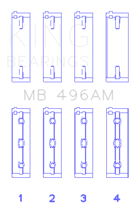 King Mazda KL V6 (Size STD) Main Bearing Set of 4
