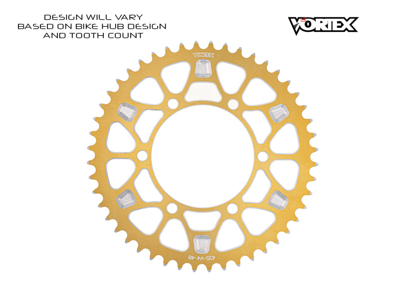 Vortex Racing V4 49 Tooth 530 Rear Sprocket - Gold