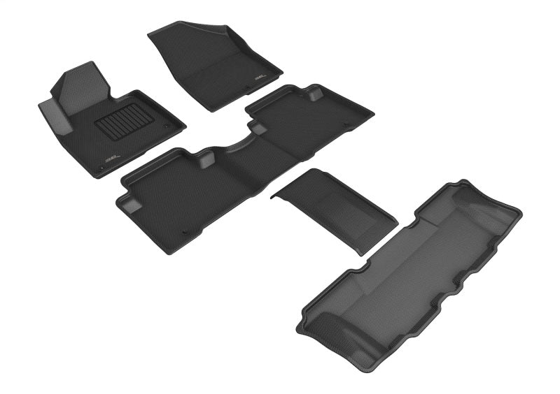 3D MAXpider 13-19 Hyundai Santa Fe 6 & 7 Seat / Hyundai Santa Fe XL Kagu Black Full Set